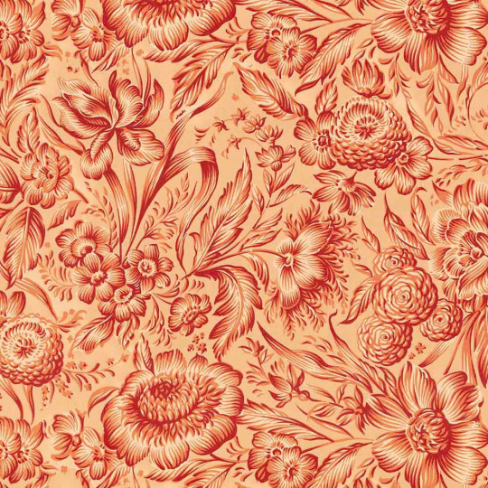 Orange Flower Print Italian Paper ~ Carta Varese Italy